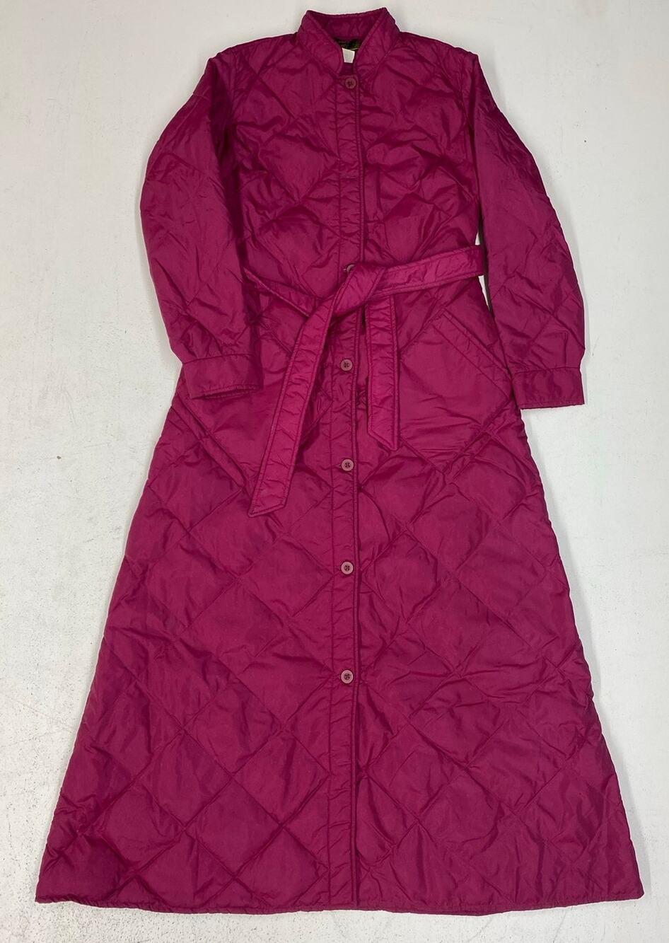 VTG Women Eddie Bauer quilted maxi full-length belted down puffer coat jacket S